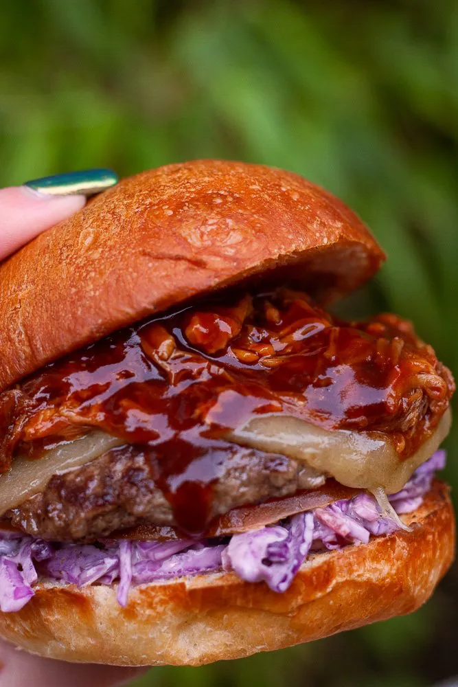 Smash burger close-up